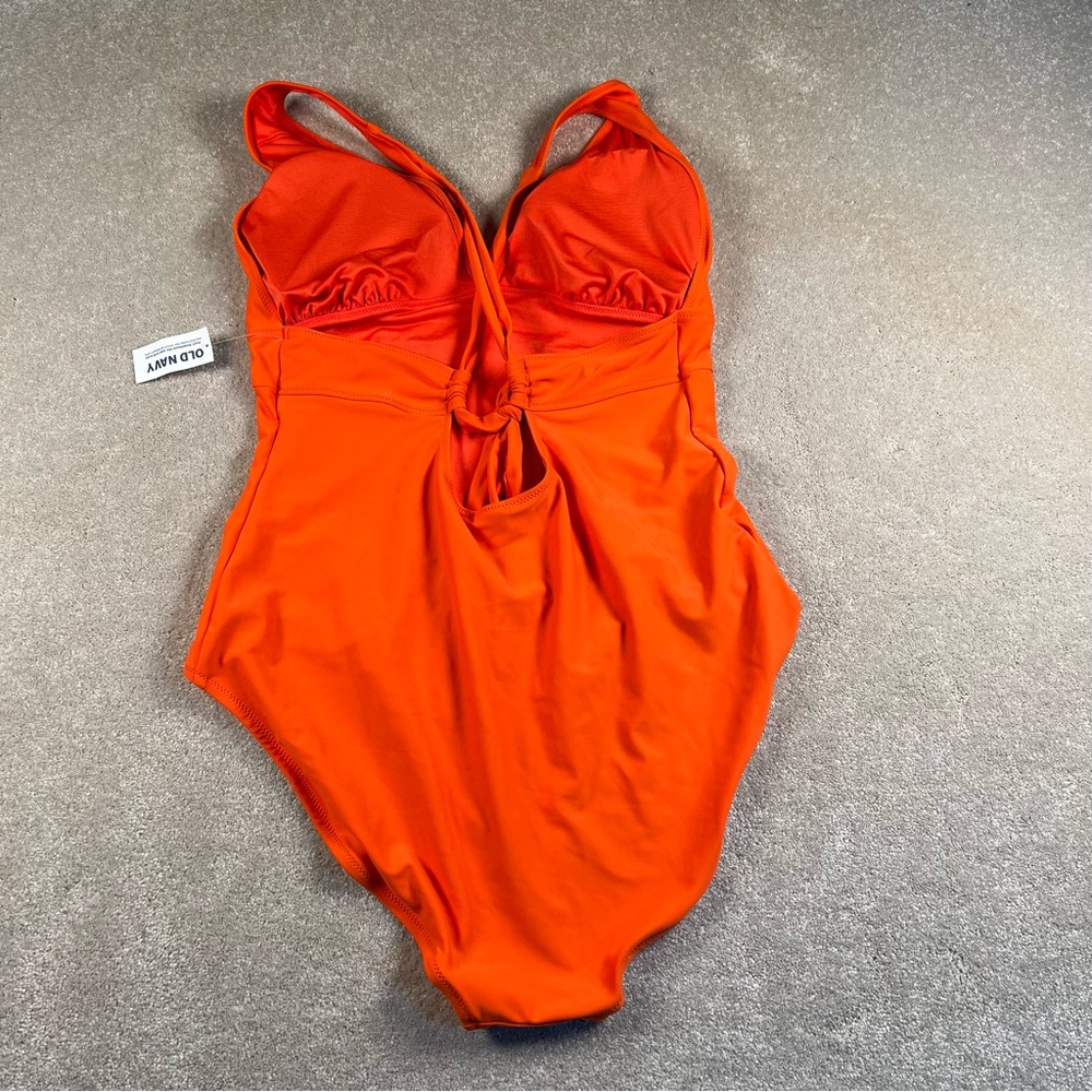 Old‎ Navy One Piece Swimsuit Orange Cross Back NWT Women's XL - Picture 2 of 11